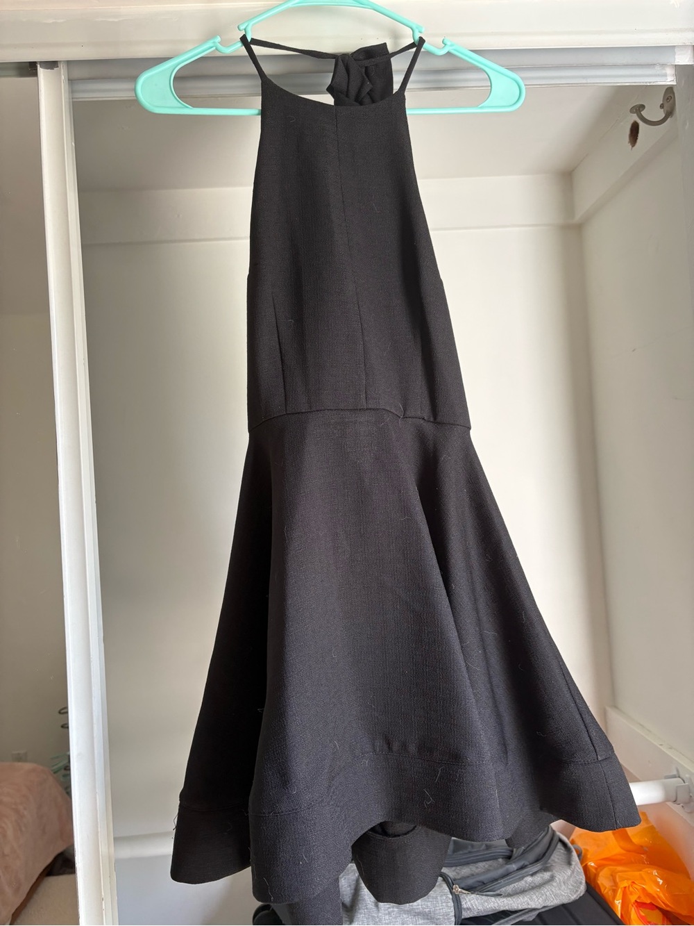 Luxxel Black High-Neck Flared Hem Dress